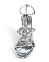 Serpentina Melissa Crystal Stiletto Heels Silver - Palazzo Couture Online