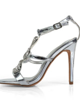 Serpentina Melissa Crystal Stiletto Heels Silver - Palazzo Couture Online