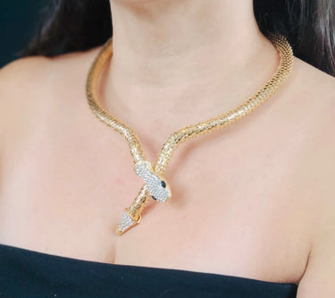 Serpentine Allure Necklace Set (Gold) - women's statement jewelry