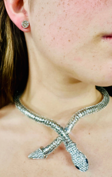 Serpentine Allure Necklace Set (Silver) - women's statement jewelry