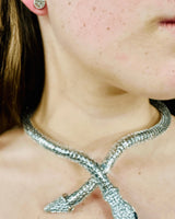 Serpentine Allure Necklace Set (Silver) for women - fashion jewelry by Palazzo Couture