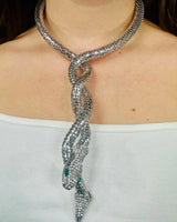 Serpentine Crystal 
Necklace Set(Silver) - chic women's accessory
