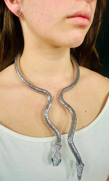 Serpentine Crystal 
Necklace Set(Silver) - trendy women's jewelry