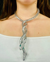 Serpentine Crystal 
Necklace Set(Silver) - bold fashion jewelry for women