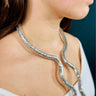 Serpentine Crystal 
Necklace Set(Silver) for women - fashion jewelry by Palazzo Couture