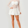 Sheer Elegance Puffer Mini Dress front view showing mini dress silhouette
