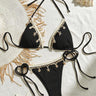 Shell Charm Crochet Bikini Set Black - Palazzo Couture Online