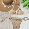 Shell Charm Crochet Bikini Set Nude - front view