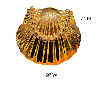 Shell Luxe Clutch Gold - Palazzo Couture Online