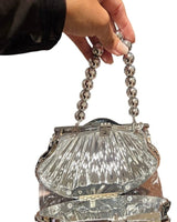 Shell Luxe Clutch Silver - Palazzo Couture Online