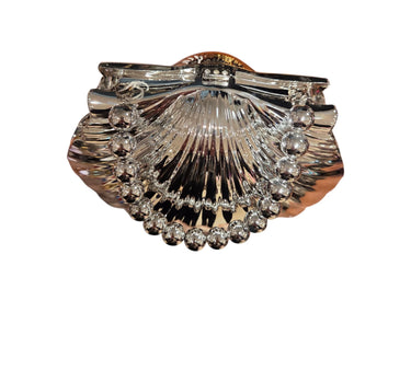 Shell Luxe Clutch Silver - women's evening clutch