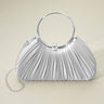 Shimmer Pleated Ring Handle Clutch Bag - Champagne - Palazzo Couture Online