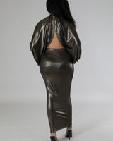 Shimmering Goddess Skirt Set Bronze - Palazzo Couture Online