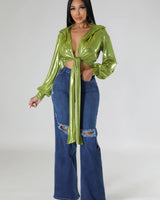 Show Stopper Top (Green) - Palazzo Couture Online
