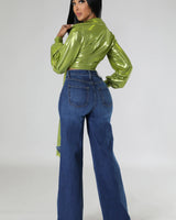 Show Stopper Top (Green) - Palazzo Couture Online