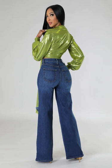 Show Stopper Top (Green) - Palazzo Couture Online