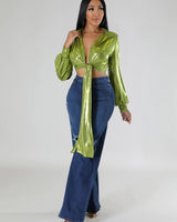 Show Stopper Top (Green) - Palazzo Couture Online