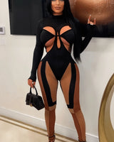 Showstopper Rachel Jumpsuit (Black/Nude) for women - stylish jumpsuit by Palazzo Couture