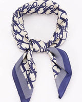 navy signature luxe bandana with repeating logo design