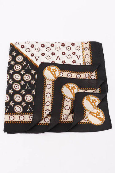 Signature Multi - Print Bandana - Black - Palazzo Couture Online