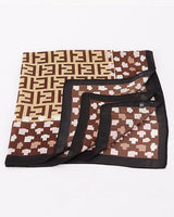 Signature Multi - Print Bandana - Brown - Palazzo Couture Online