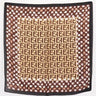 brown multi-print bandana border detail close-up