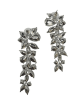 Silver Flower Cascade Evening Earrings - Palazzo Couture Online
