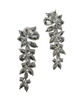 Silver Flower Cascade Evening Earrings - women's statement jewelry