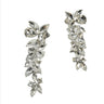 Silver Flower Cascade Evening Earrings for women - fashion jewelry by Palazzo Couture