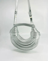 Silver Serpentine Rope Hobo HandBag for women - bag by Palazzo Couture