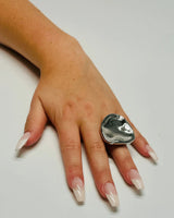 Silver Statement Ring – Organic Curves Statement Ring (Sterling Silver) for women - fashion jewelry by Palazzo Couture