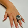 Silver Statement Ring – Organic Curves Statement Ring (Sterling Silver) for women - fashion jewelry by Palazzo Couture