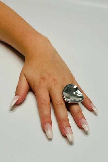 Silver Statement Ring – Organic Curves Statement Ring (Sterling Silver) for women - fashion jewelry by Palazzo Couture