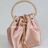 Simone Babe Nude Handbag with Rhinestone Handle & Chain for women - bag by Palazzo Couture