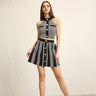 Simple & Sweet Skirt and Top Set - Black/White front view showing complete two piece skirt set