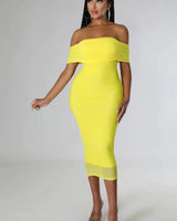 Sincerely Yours Ruched  Yellow Dress close up detail of ruched design