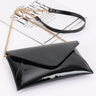 Sleek Enamel Envelope Clutch - Black - Palazzo Couture Online