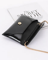 Sleek Enamel Envelope Clutch - Black - Palazzo Couture Online
