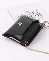 Sleek Enamel Envelope Clutch - Black for women - bag by Palazzo Couture