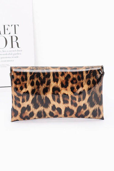 Sleek Enamel Envelope Clutch - Leopard - Palazzo Couture Online