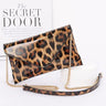 Sleek Enamel Envelope Clutch - Leopard for women - bag by Palazzo Couture