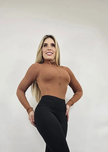 Women's Gingerbread bodysuit ribbed style back view