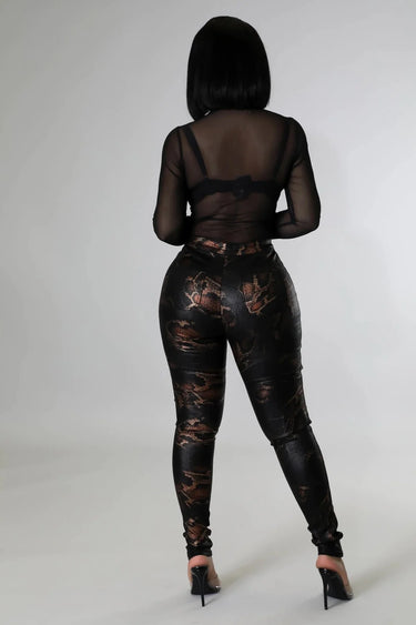 Snake Print Pants for Women with Super Stretch Fit - view 2