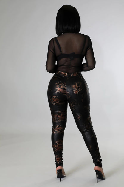 Snake Print Pants for Women