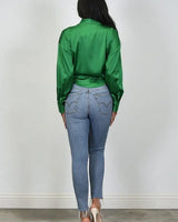 So Lovable Top (Kelly Green) side view showing fit and silhouette