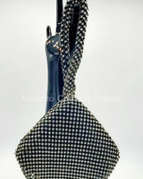 Soft Crystal Mesh Mini  Hobo Style (Black) - women's evening clutch