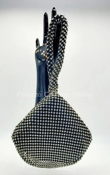 Soft Crystal Mesh Mini  Hobo Style (Black) - women's evening clutch