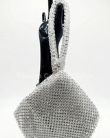 Soft Crystal Mesh Mini  Hobo Style (Silver) - women's evening clutch