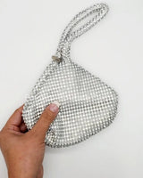 Soft Crystal Mesh Mini  Hobo Style (Silver) - women's handbag