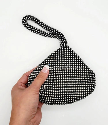 Soft Crystal Mesh Mini  Hobo Style (Black) - stylish purse for going out